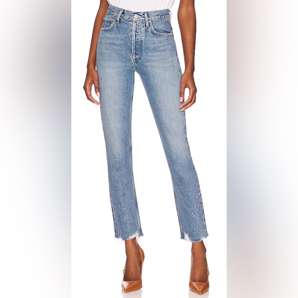 Agolde High-Rise Straight Leg Jeans Nico Denim